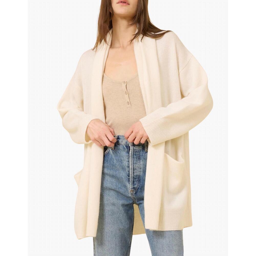 NEW ONE GREY DAY bixby cashmere cardigan in ivory